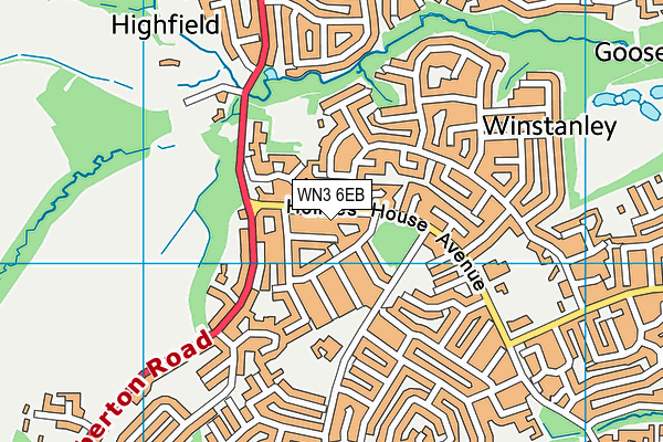 WN3 6EB map - OS VectorMap District (Ordnance Survey)