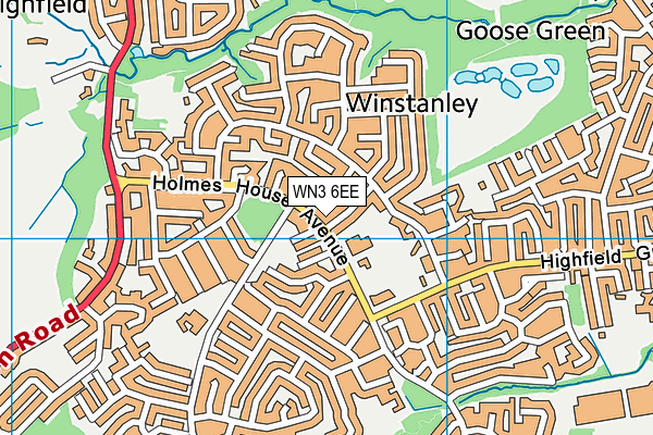 WN3 6EE map - OS VectorMap District (Ordnance Survey)