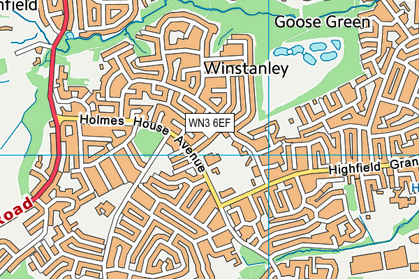 WN3 6EF map - OS VectorMap District (Ordnance Survey)