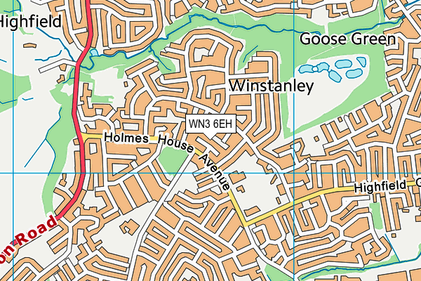 WN3 6EH map - OS VectorMap District (Ordnance Survey)