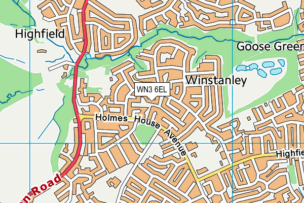 WN3 6EL map - OS VectorMap District (Ordnance Survey)