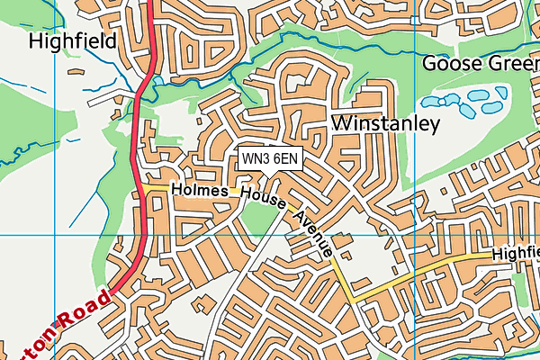 WN3 6EN map - OS VectorMap District (Ordnance Survey)