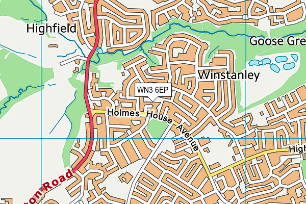 WN3 6EP map - OS VectorMap District (Ordnance Survey)