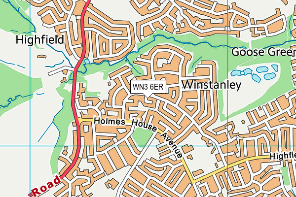 WN3 6ER map - OS VectorMap District (Ordnance Survey)