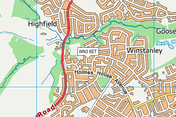 WN3 6ET map - OS VectorMap District (Ordnance Survey)