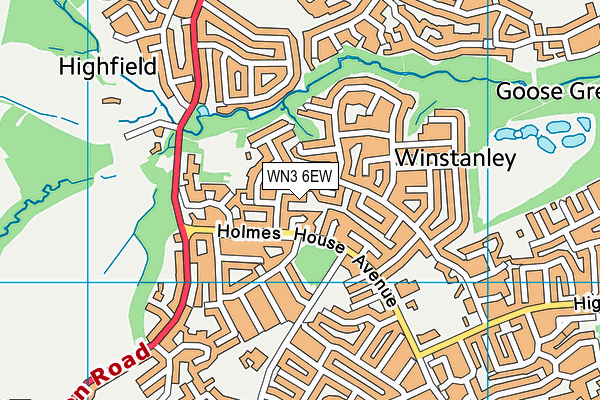 WN3 6EW map - OS VectorMap District (Ordnance Survey)