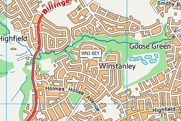 WN3 6EY map - OS VectorMap District (Ordnance Survey)