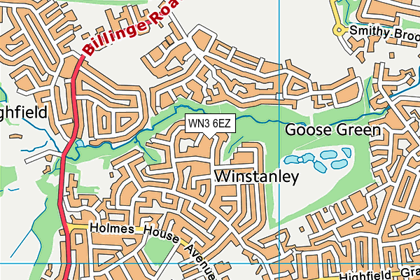 WN3 6EZ map - OS VectorMap District (Ordnance Survey)