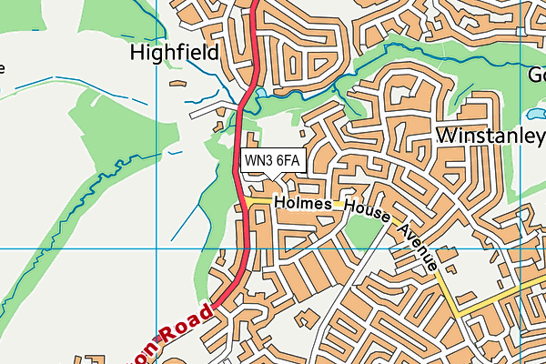 WN3 6FA map - OS VectorMap District (Ordnance Survey)