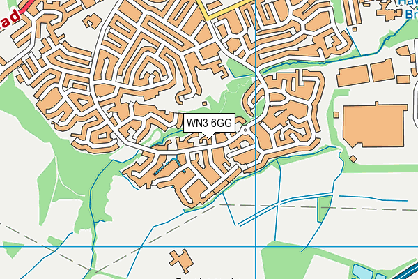 WN3 6GG map - OS VectorMap District (Ordnance Survey)