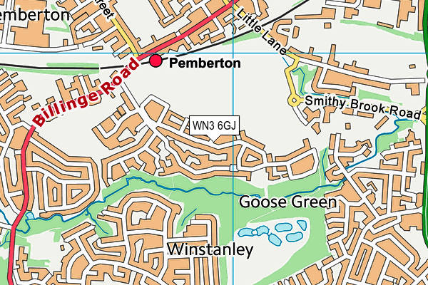 WN3 6GJ map - OS VectorMap District (Ordnance Survey)