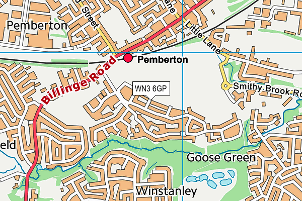 WN3 6GP map - OS VectorMap District (Ordnance Survey)