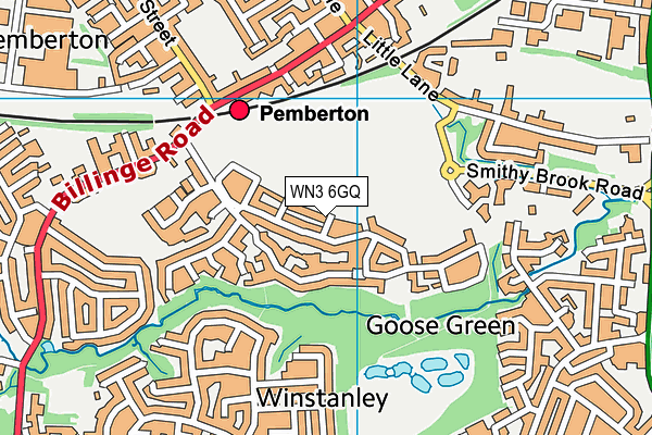 WN3 6GQ map - OS VectorMap District (Ordnance Survey)