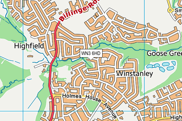 WN3 6HD map - OS VectorMap District (Ordnance Survey)
