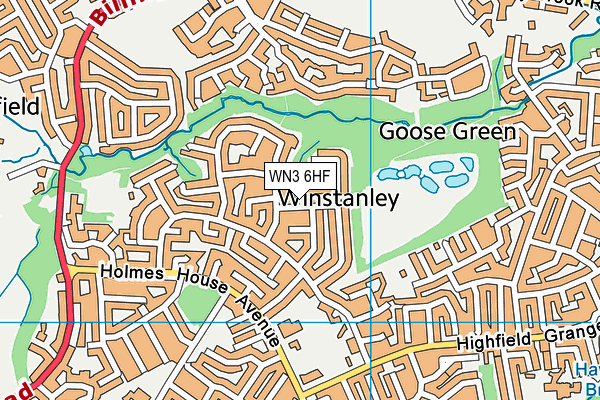 WN3 6HF map - OS VectorMap District (Ordnance Survey)