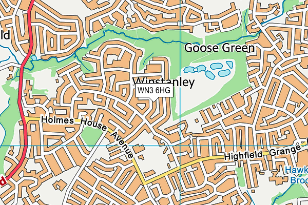 WN3 6HG map - OS VectorMap District (Ordnance Survey)