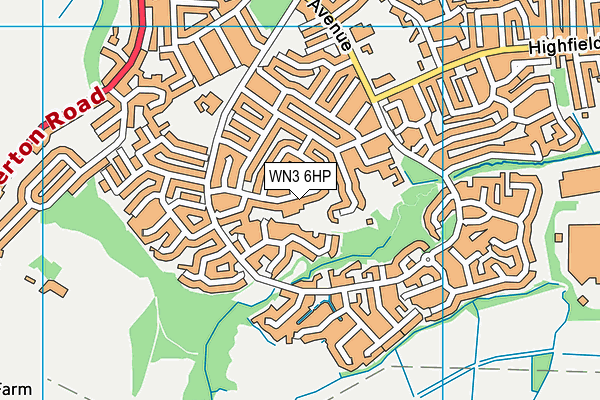 WN3 6HP map - OS VectorMap District (Ordnance Survey)