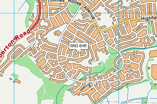 WN3 6HR map - OS VectorMap District (Ordnance Survey)