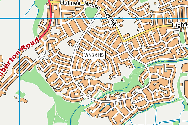 WN3 6HS map - OS VectorMap District (Ordnance Survey)