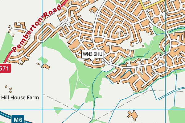 WN3 6HU map - OS VectorMap District (Ordnance Survey)