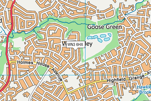 WN3 6HX map - OS VectorMap District (Ordnance Survey)