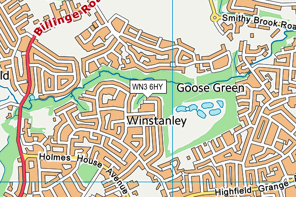 WN3 6HY map - OS VectorMap District (Ordnance Survey)