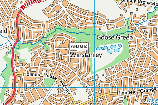 WN3 6HZ map - OS VectorMap District (Ordnance Survey)