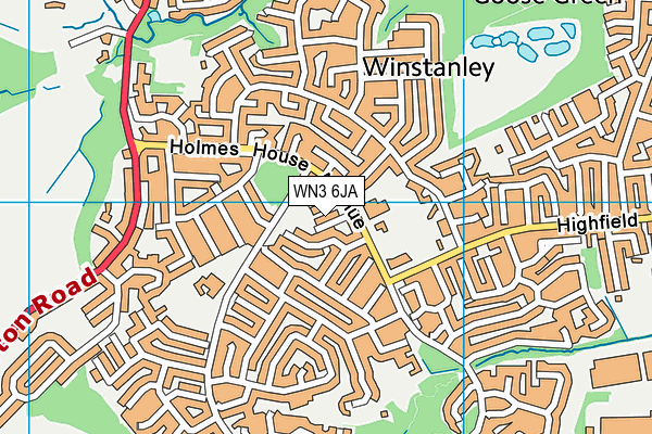 WN3 6JA map - OS VectorMap District (Ordnance Survey)