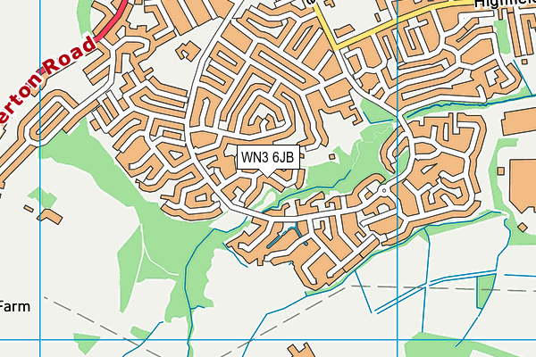 WN3 6JB map - OS VectorMap District (Ordnance Survey)