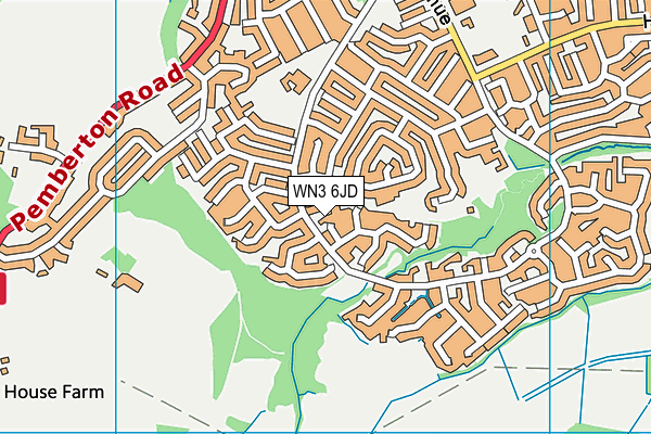 WN3 6JD map - OS VectorMap District (Ordnance Survey)