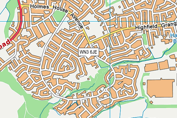 WN3 6JE map - OS VectorMap District (Ordnance Survey)