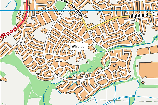 WN3 6JF map - OS VectorMap District (Ordnance Survey)