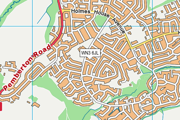 WN3 6JL map - OS VectorMap District (Ordnance Survey)
