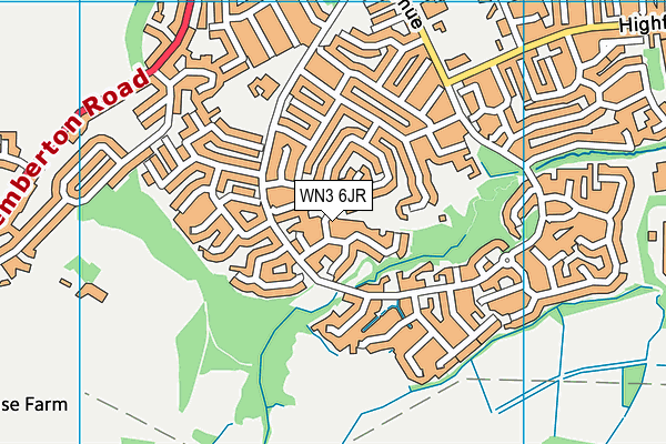 WN3 6JR map - OS VectorMap District (Ordnance Survey)