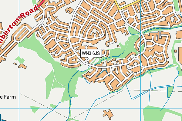 WN3 6JS map - OS VectorMap District (Ordnance Survey)