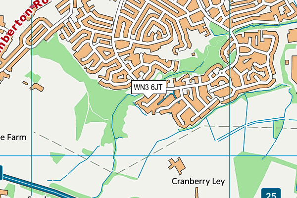 WN3 6JT map - OS VectorMap District (Ordnance Survey)