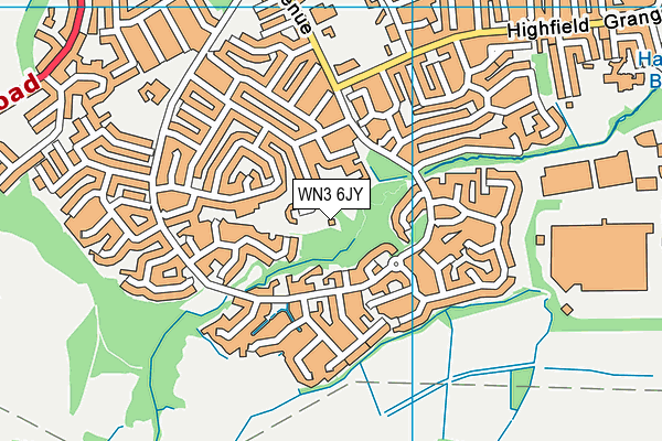 WN3 6JY map - OS VectorMap District (Ordnance Survey)