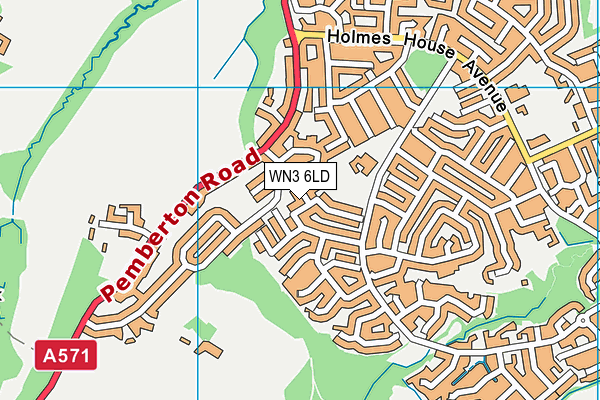 WN3 6LD map - OS VectorMap District (Ordnance Survey)