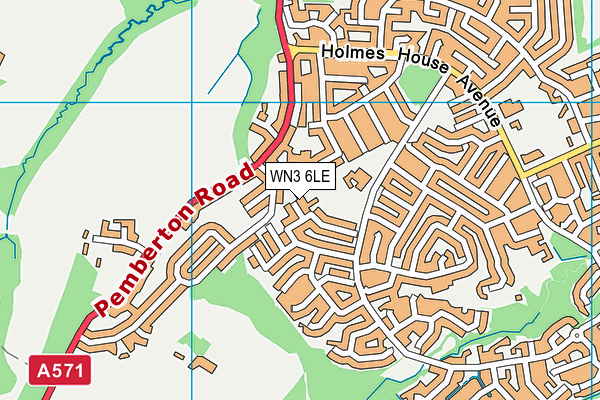 WN3 6LE map - OS VectorMap District (Ordnance Survey)