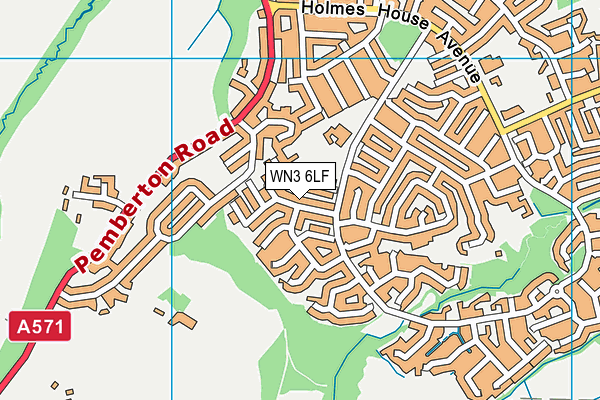 WN3 6LF map - OS VectorMap District (Ordnance Survey)