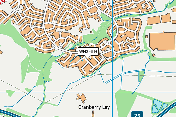WN3 6LH map - OS VectorMap District (Ordnance Survey)