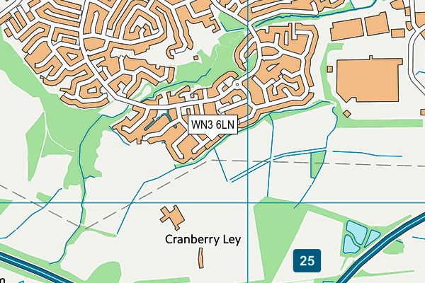 WN3 6LN map - OS VectorMap District (Ordnance Survey)