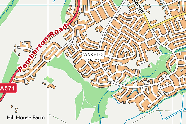 WN3 6LQ map - OS VectorMap District (Ordnance Survey)