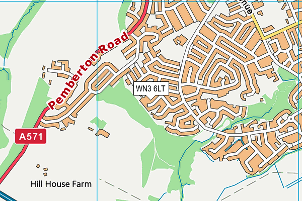 WN3 6LT map - OS VectorMap District (Ordnance Survey)