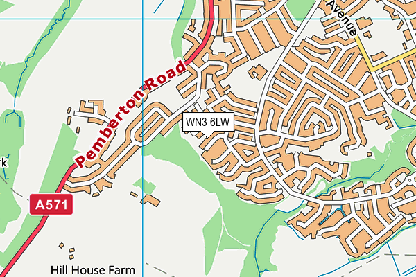 WN3 6LW map - OS VectorMap District (Ordnance Survey)