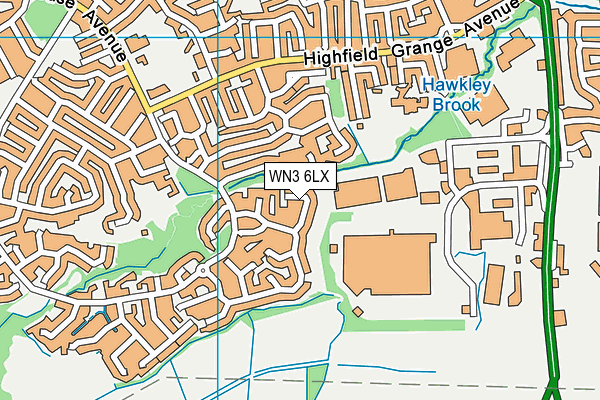 WN3 6LX map - OS VectorMap District (Ordnance Survey)