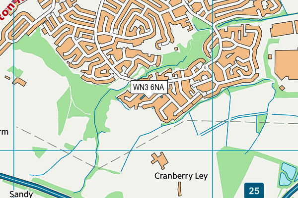 WN3 6NA map - OS VectorMap District (Ordnance Survey)