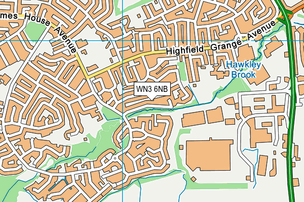 WN3 6NB map - OS VectorMap District (Ordnance Survey)