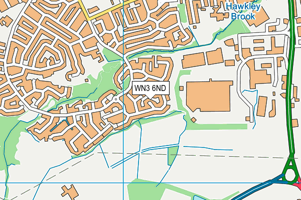 WN3 6ND map - OS VectorMap District (Ordnance Survey)