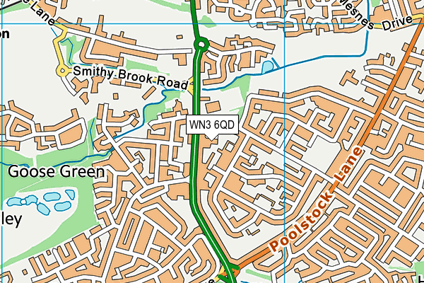 WN3 6QD map - OS VectorMap District (Ordnance Survey)